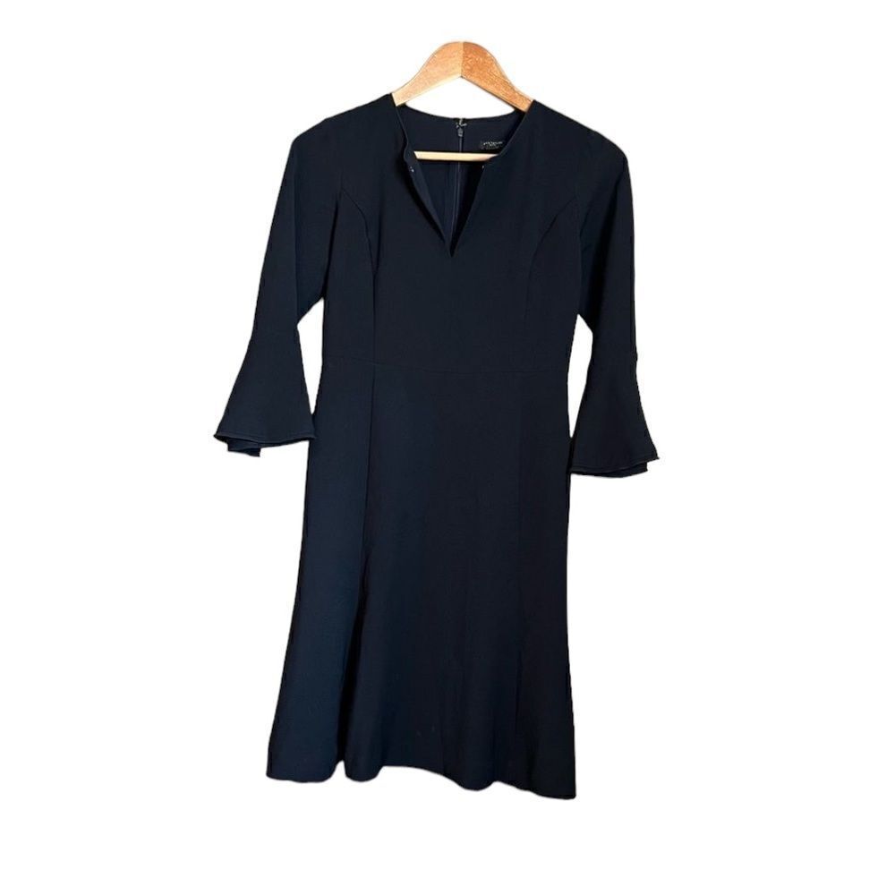 Ann Taylor navy bell sleeve dress.